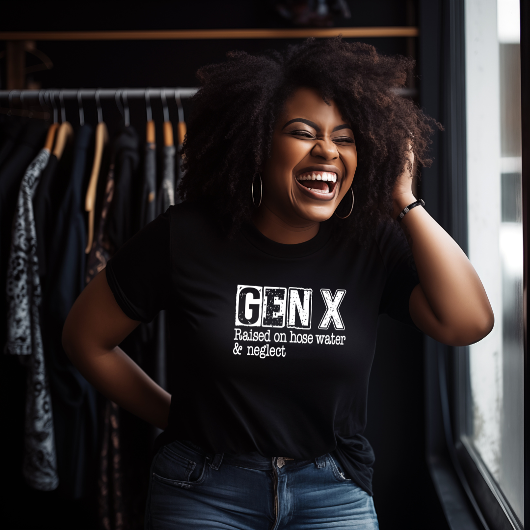 Gen X Short Sleeve TeeEmbrace the nostalgia of a simpler time with our 'Gen X raised on hose water and neglect' t-shirt. This statement tee pays homage to a generation known for its resilt-shirtBeauty Over AgeBeauty Over AgeShort Sleeve Tee