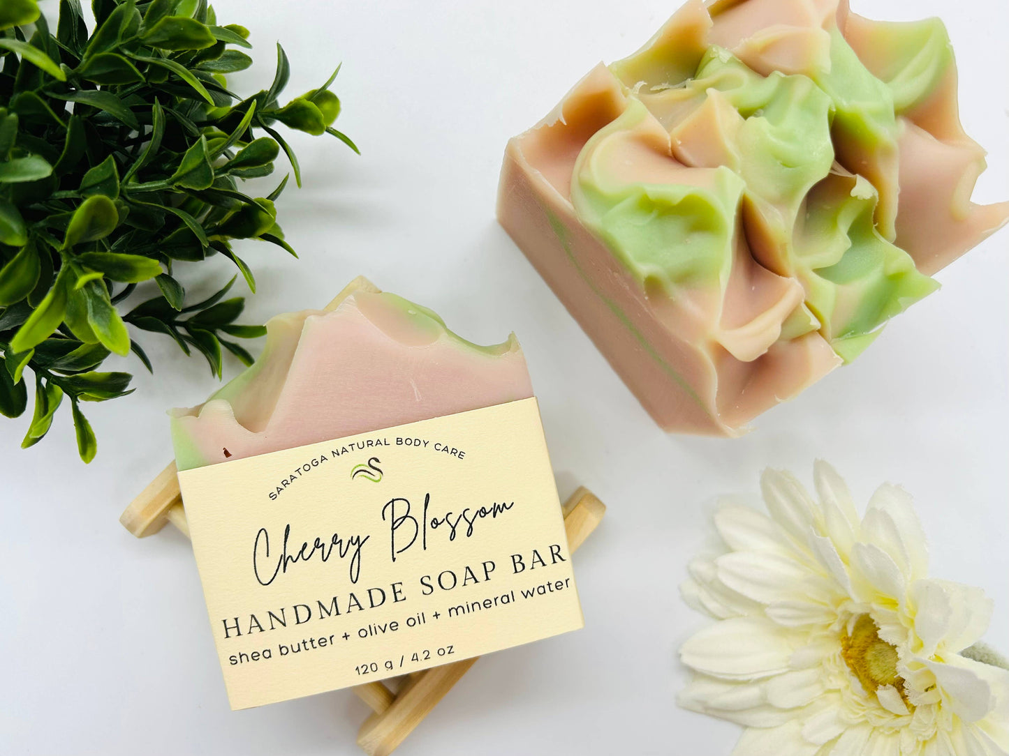 SARATOGA NATURAL BODY CARE LLC - Cherry Blossom Handmade Soap Bar VEGAN COLD PROCESS