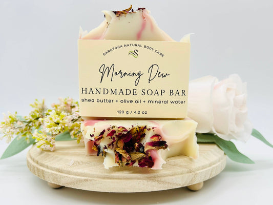 SARATOGA NATURAL BODY CARE LLC - Morning Dew Handmade Soap Bar VEGAN COLD PROCESS