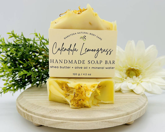 SARATOGA NATURAL BODY CARE LLC - Calendula Lemongrass Handmade Soap Bar NATURAL VEGAN - Beauty Over Age