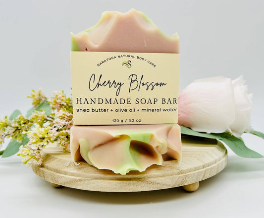 SARATOGA NATURAL BODY CARE LLC - Cherry Blossom Handmade Soap Bar VEGAN COLD PROCESS - Beauty Over Age