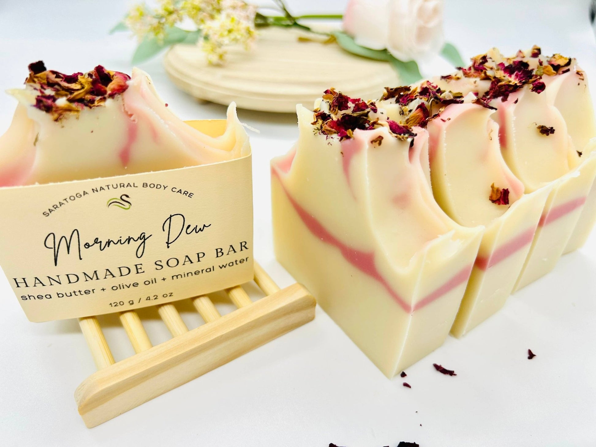 SARATOGA NATURAL BODY CARE LLC - Morning Dew Handmade Soap Bar VEGAN COLD PROCESS - Beauty Over Age