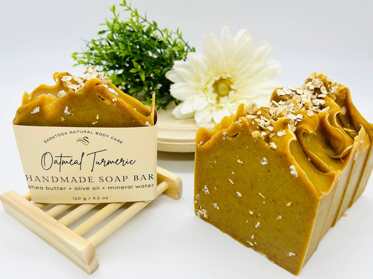 SARATOGA NATURAL BODY CARE LLC - Oatmeal Turmeric Handmade Soap Bar VEGAN COLD PROCESS - Beauty Over Age