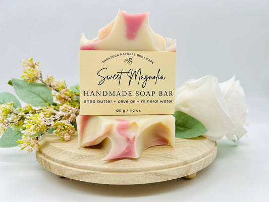 SARATOGA NATURAL BODY CARE LLC - Sweet Magnolia Handmade Soap Bar VEGAN COLD PROCESS - Beauty Over Age