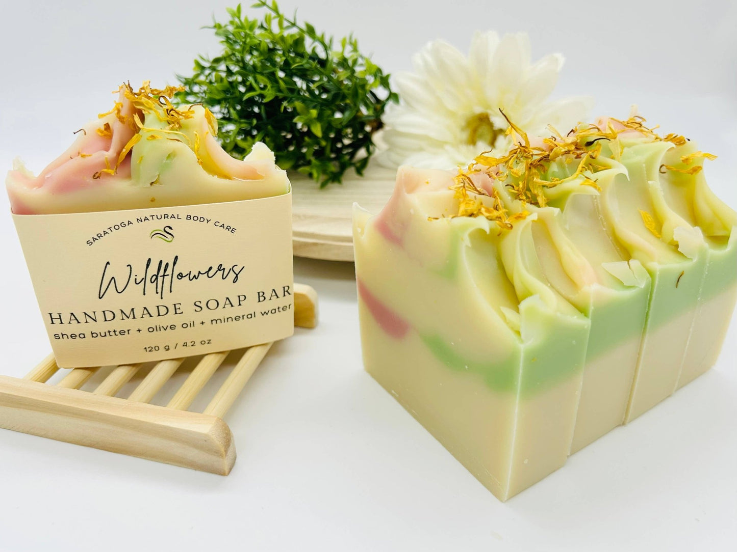 SARATOGA NATURAL BODY CARE LLC - Wildflowers Handmade Soap Bar VEGAN COLD PROCESS - Beauty Over Age